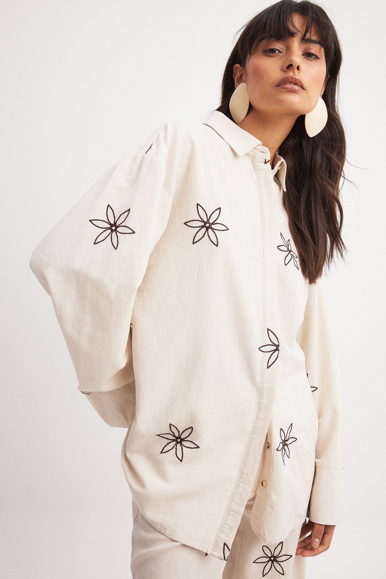 Flower Detail Oversized Shirt product image