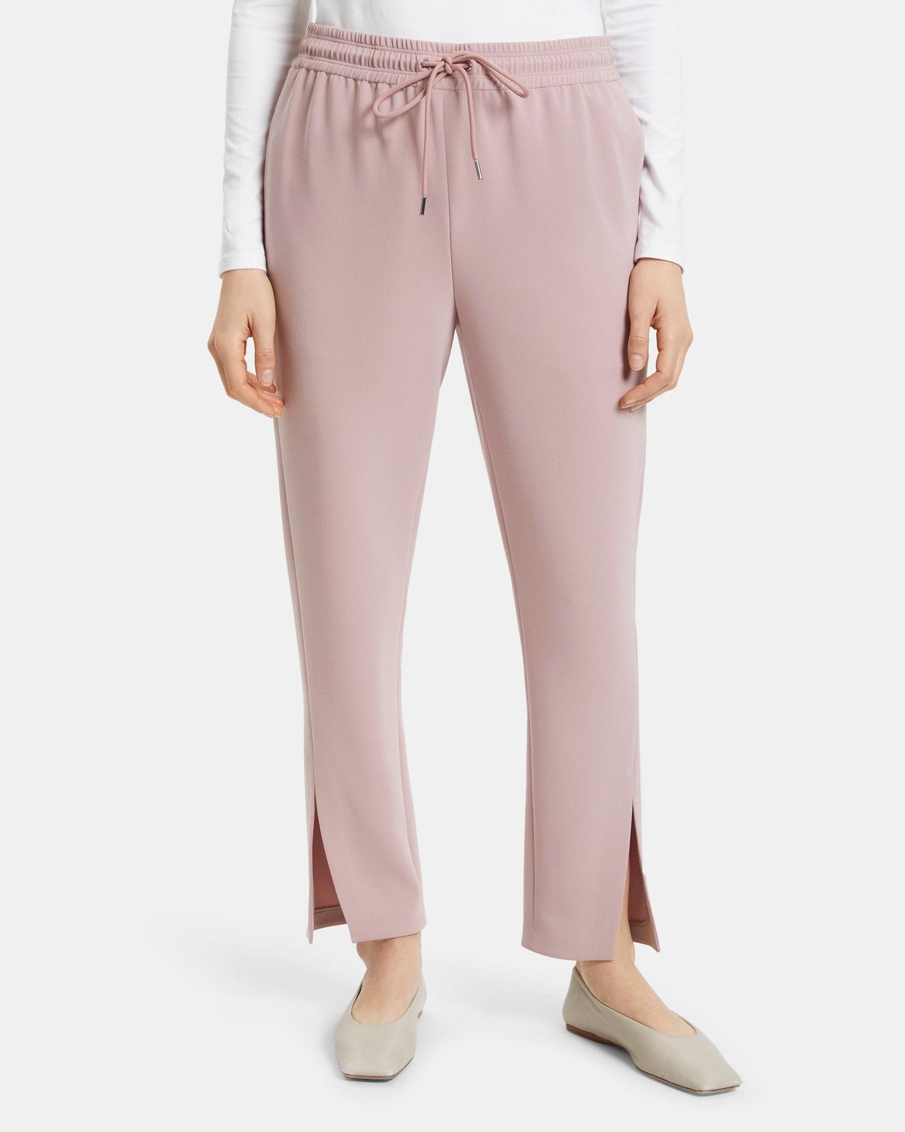 Slit Pull-On Track Pant in Crepe Product Image