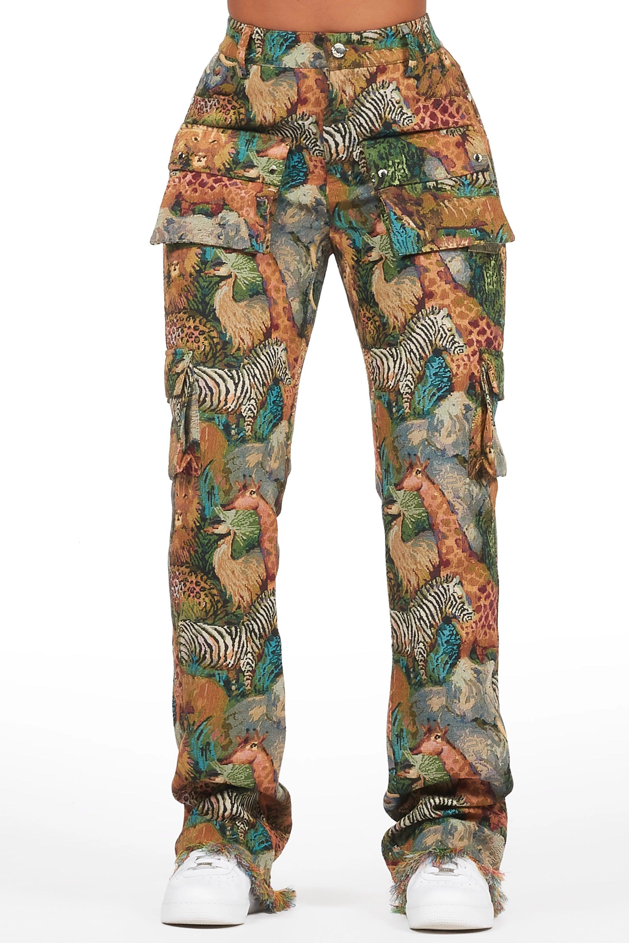 Channa Multi Animal Print Cargo Tapestry Pant Female product image