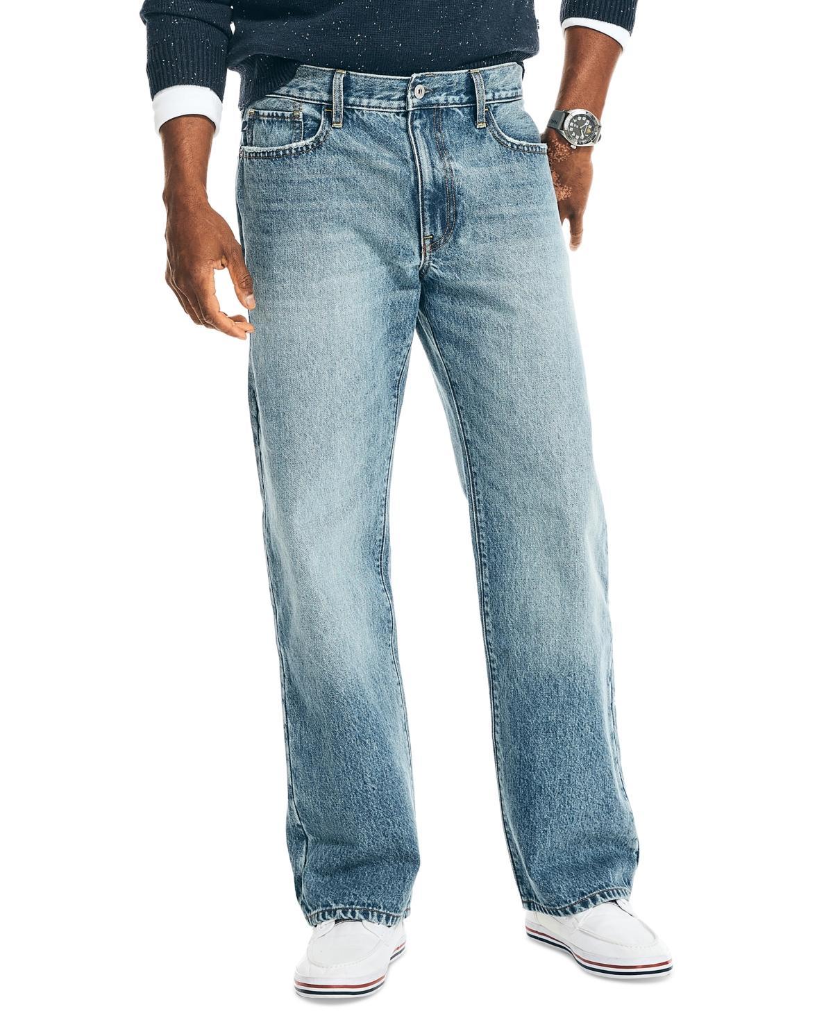 Nautica Mens Authentic Loose-Fit Rigid Denim 5-Pocket Jeans Product Image