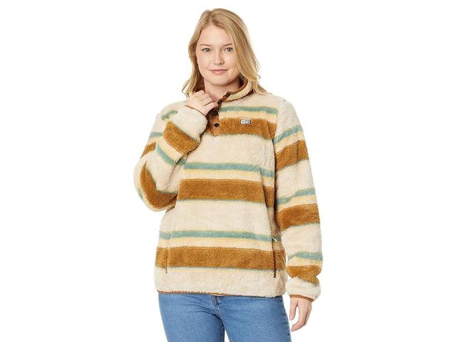 Salty Crew Calm Seas Sherpa Pullover (Natural) Women's Clothing Product Image