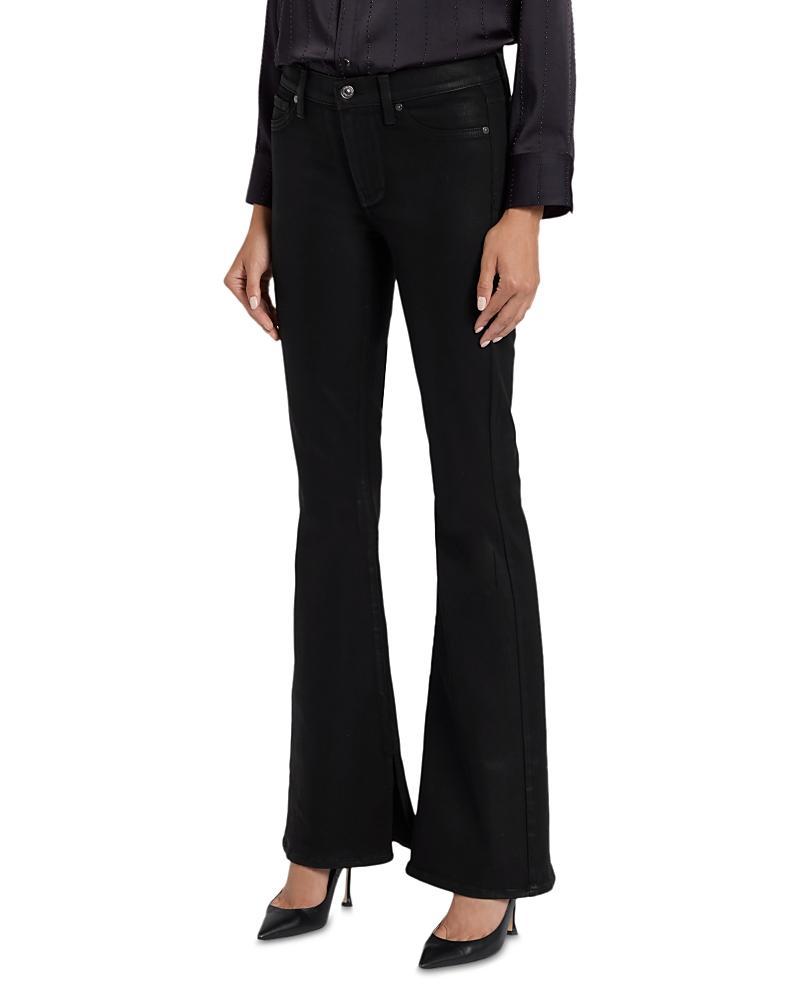 7 For All Mankind Ali High Rise Slit Flare Jeans in Coated Black Product Image