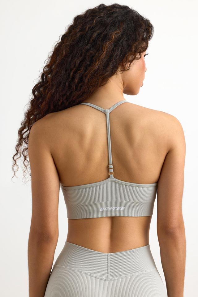 FlexiRib Y-Back Sports Bra in Grey Female Product Image