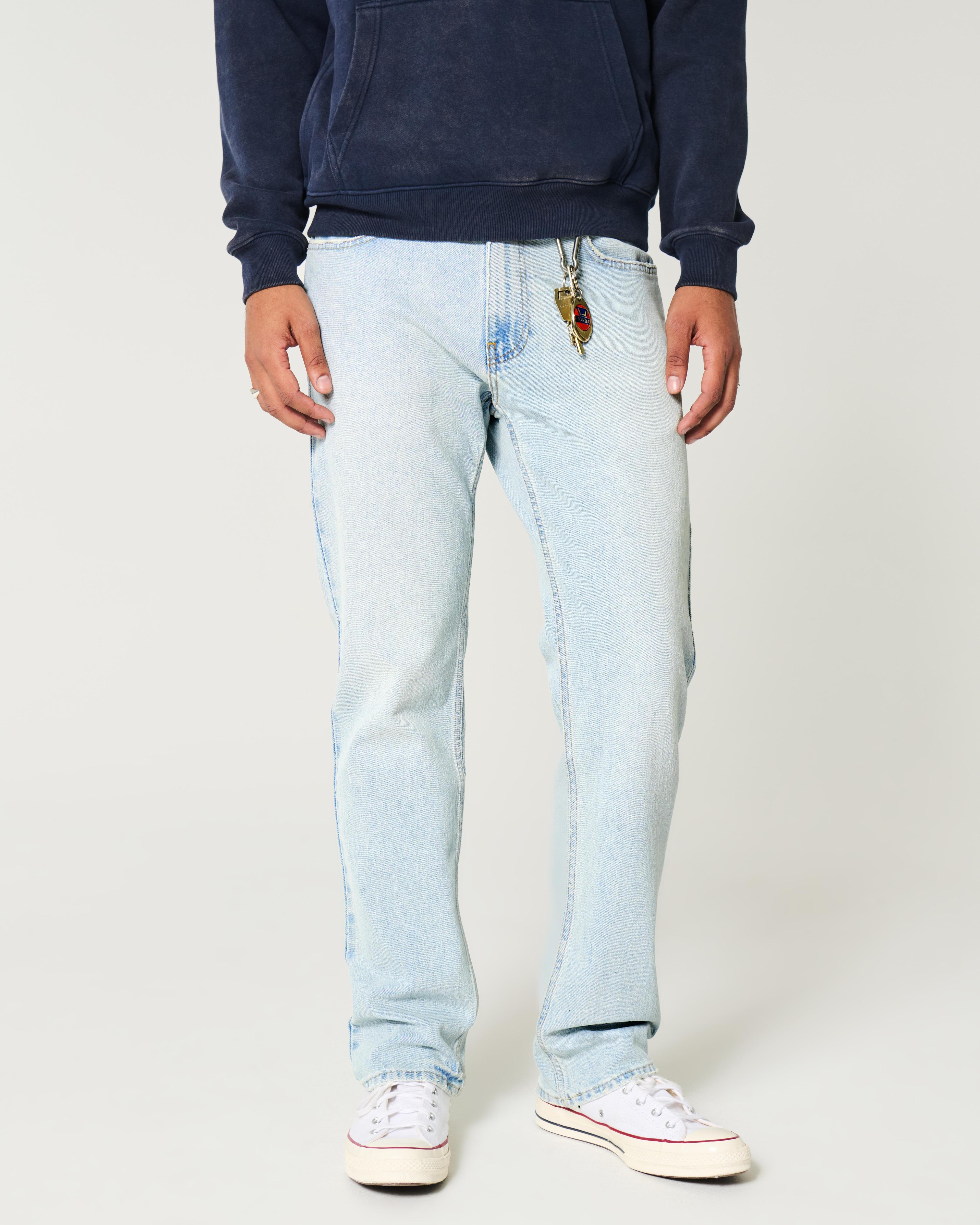 Light Wash Straight Jeans Product Image