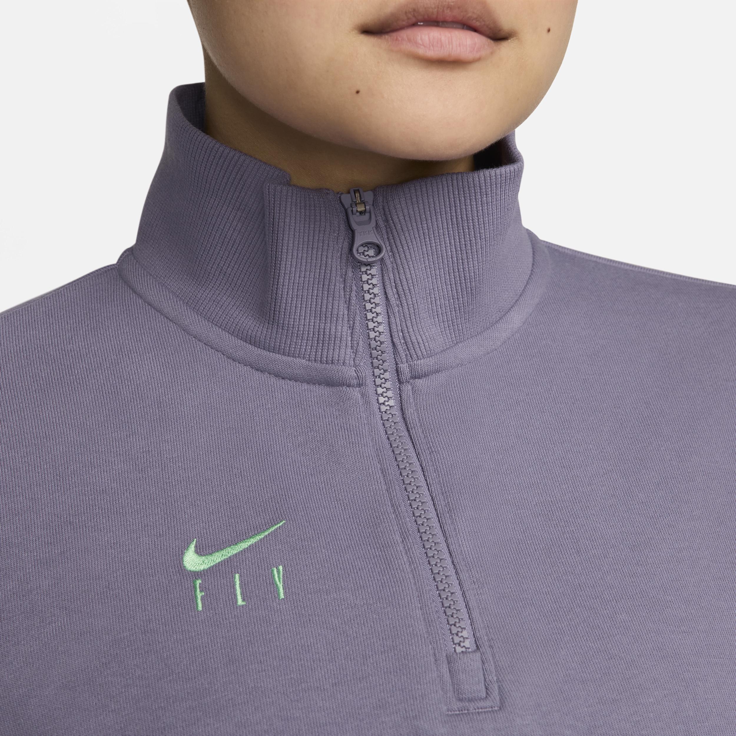 Nike Women's Swoosh Fly Dri-FIT Oversized 1/4-Zip French Terry Basketball Top Product Image