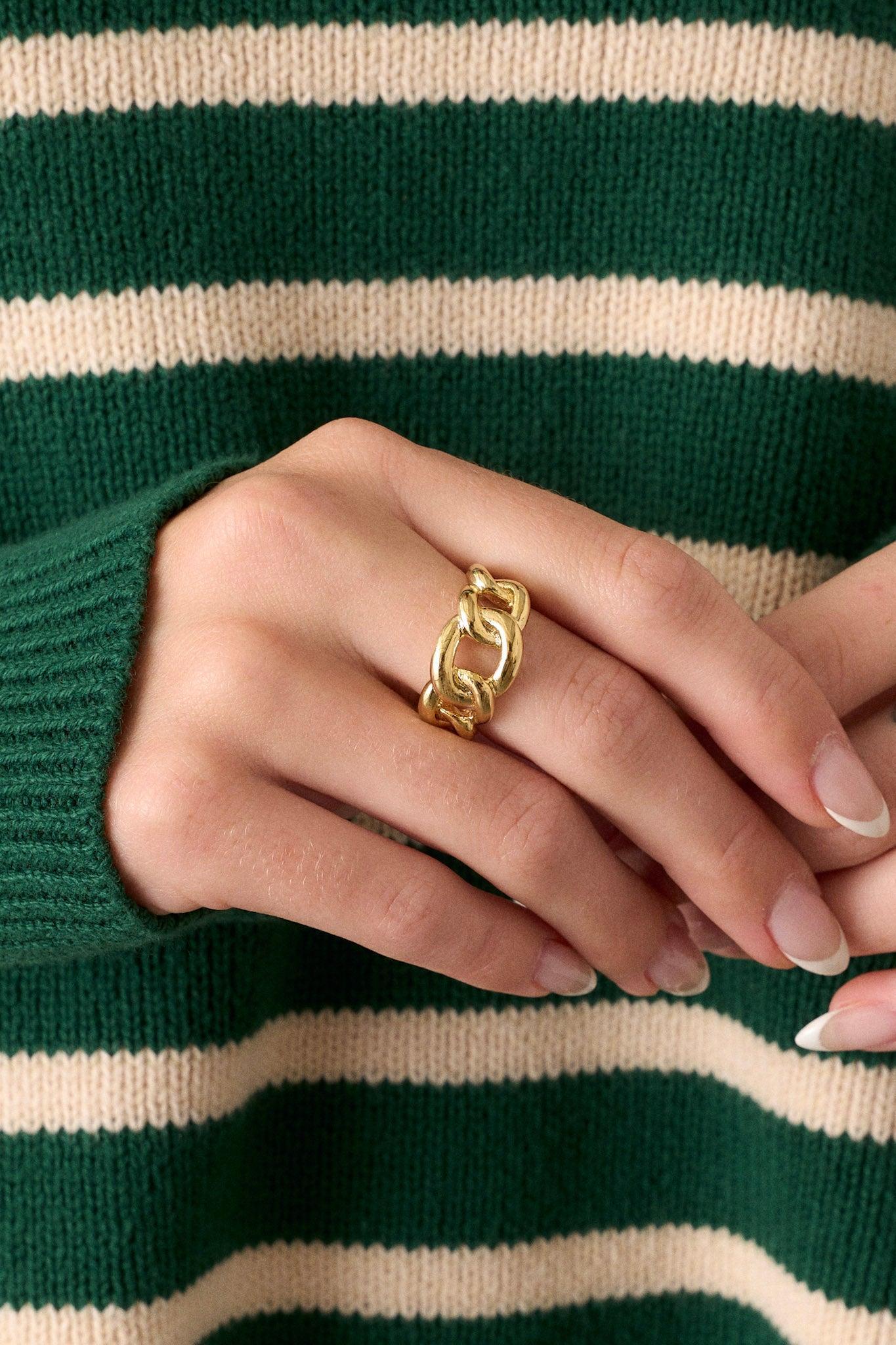 Can't Stop This Gold Chain Link Ring Product Image