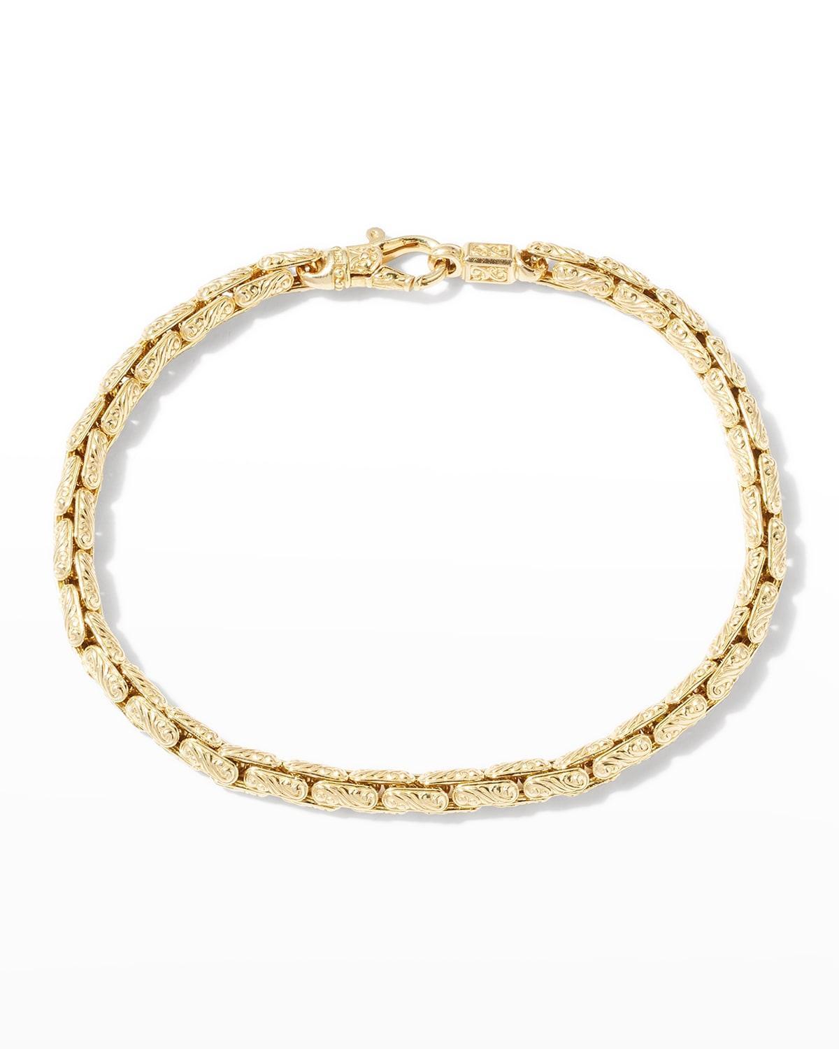 Mens 18k Yellow Gold Filigree Chain Bracelet Product Image