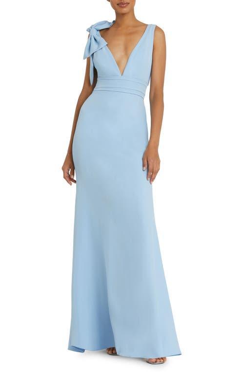 Womens Bow V-Neck A-Line Gown Product Image