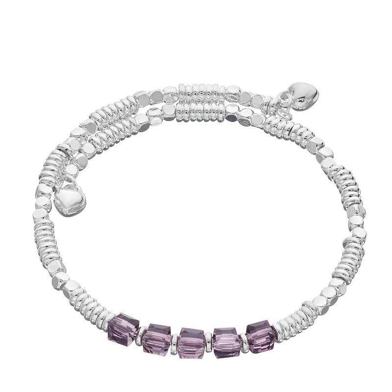 City Luxe Silver Tone Birthstone Beaded Bracelet, Womens, June Product Image