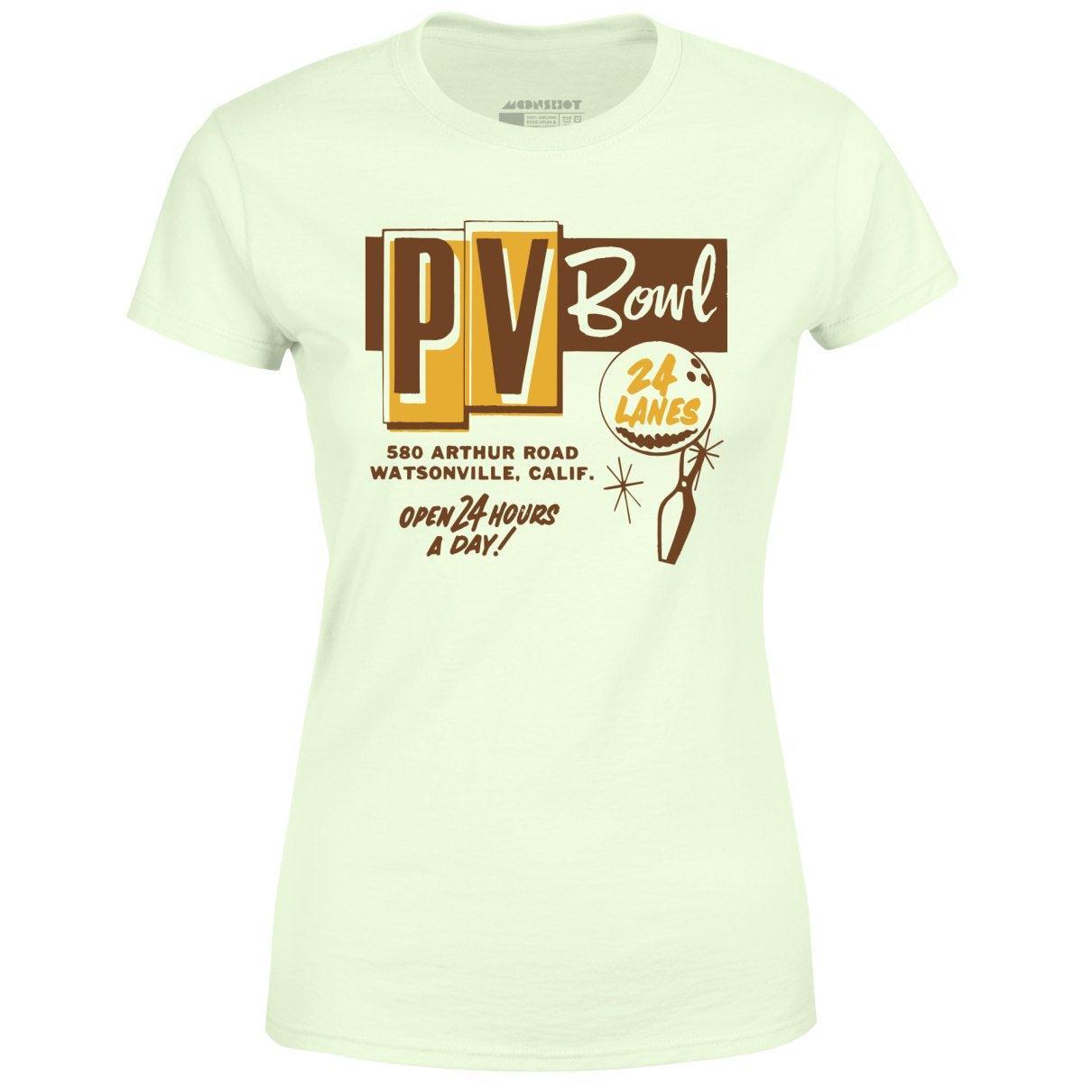 PV Bowl - Watsonville, CA - Vintage Bowling Alley - Women's T-Shirt Female Product Image