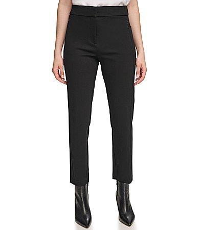 Calvin Klein Stretch Woven Ankle Straight Pants Product Image