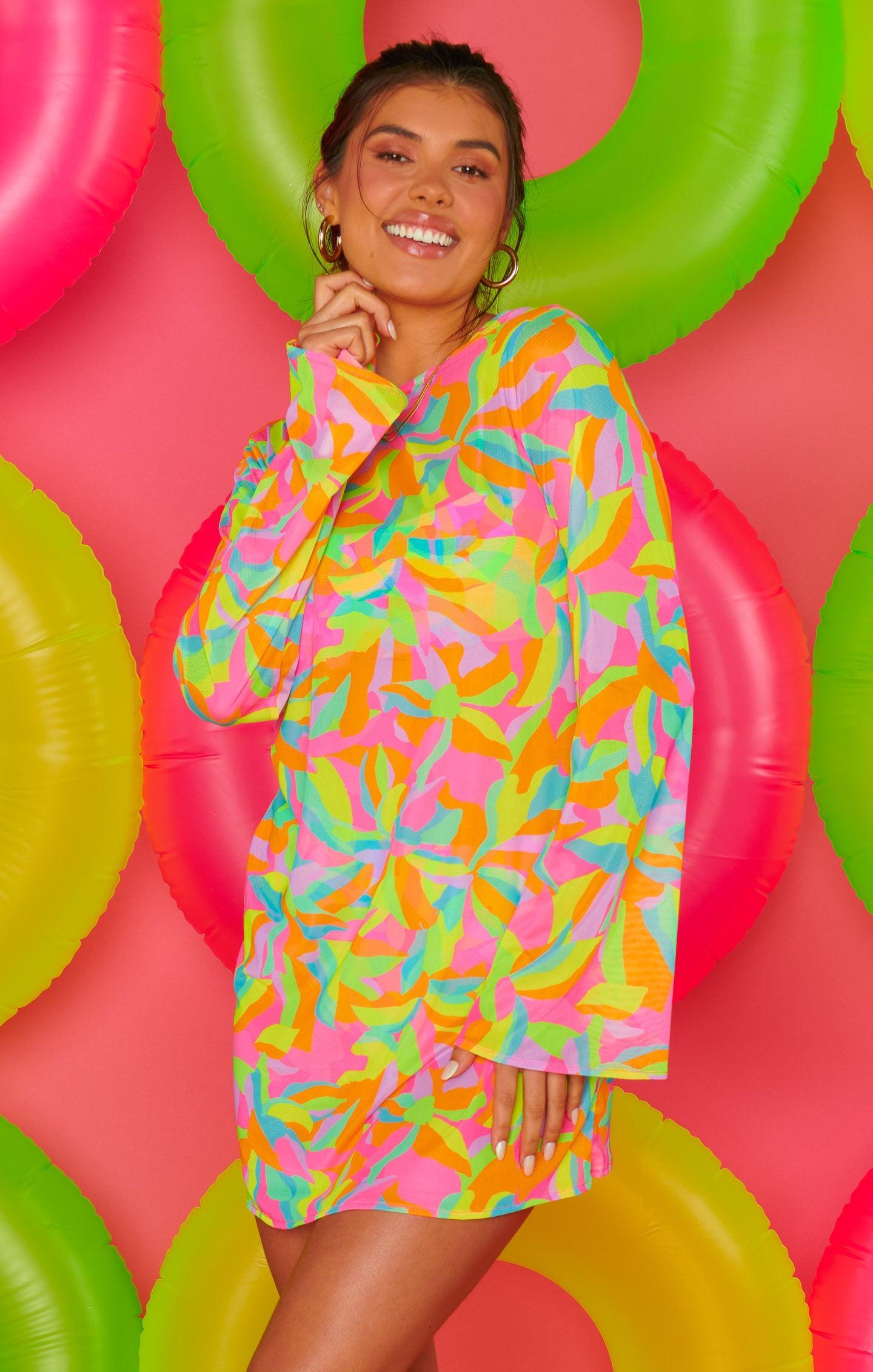 Santos Mini Cover Up ~ Neon Tropics Product Image