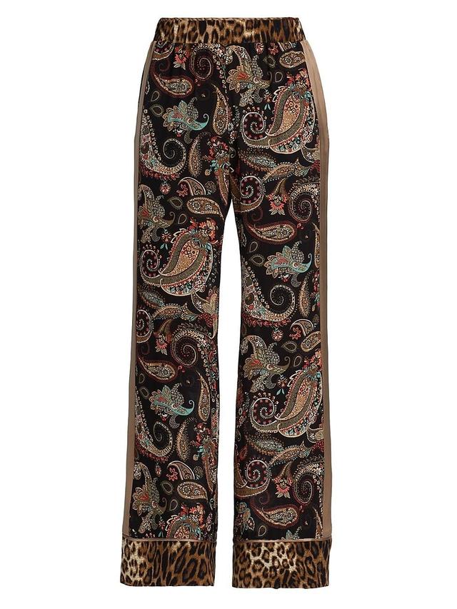 Womens Paisley Silk Boyfriend Pants Product Image