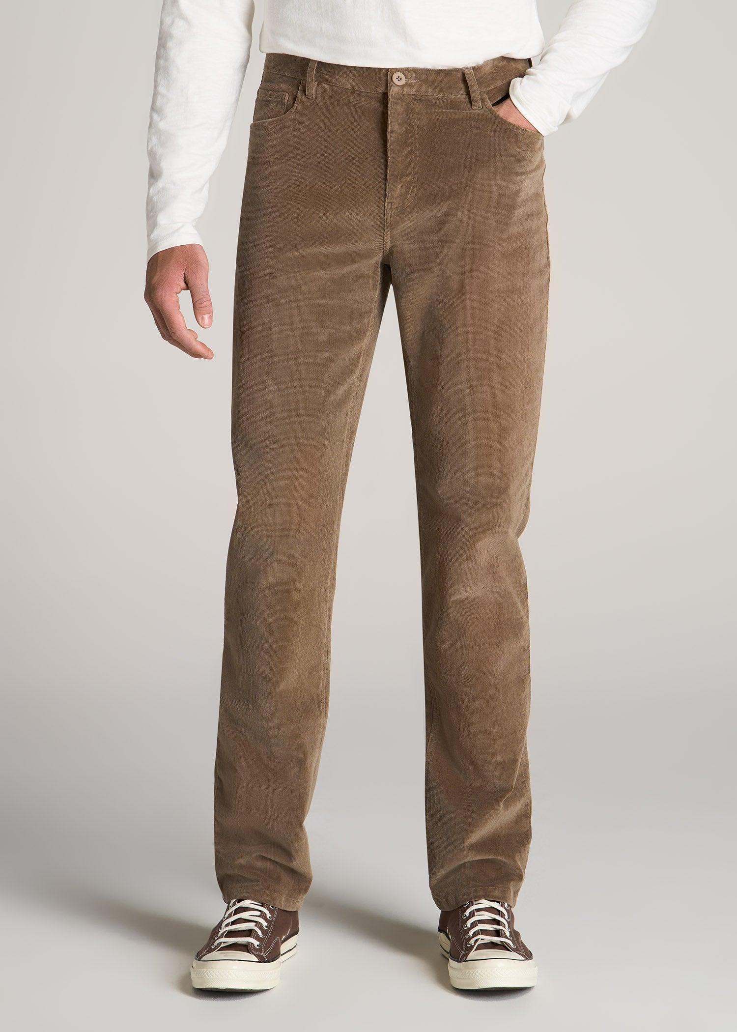 STRAIGHT-LEG Stretch Corduroy Pants for Tall Men in Dark Sand Product Image