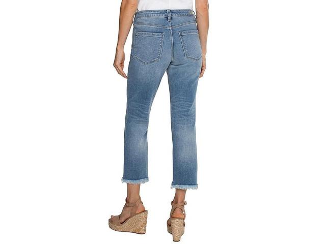 Liverpool Los Angeles Kennedy Frayed Mid Rise Ankle Straight Leg Jeans Product Image