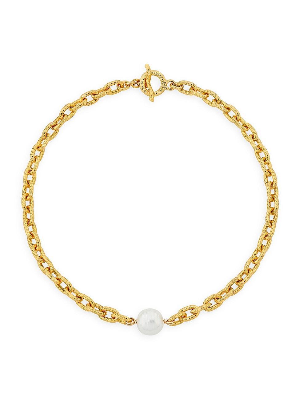 Womens Calypso Aegina 24K Gold-Plated & Mallorca Pearl Toggle Necklace Product Image