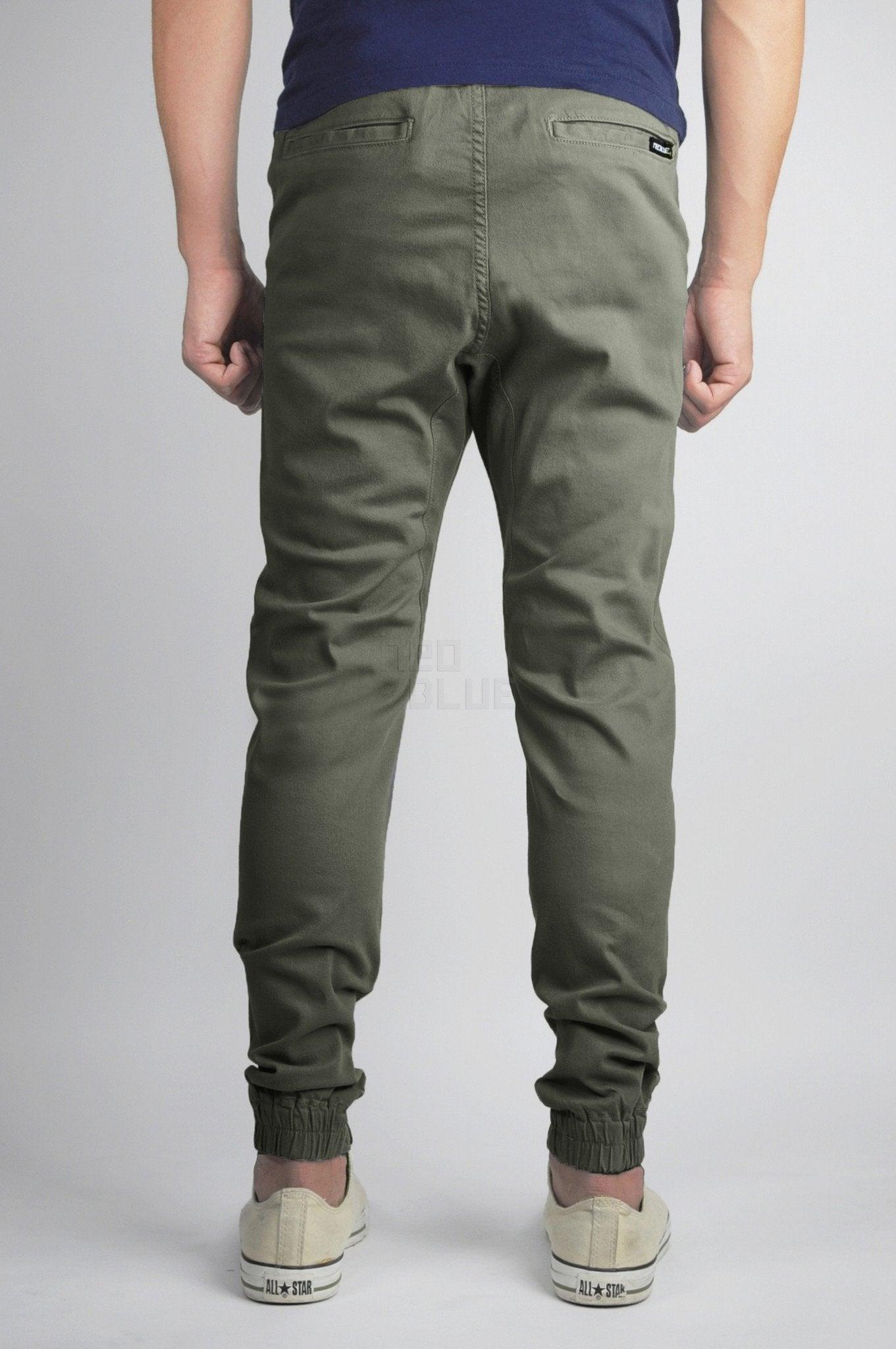 Neo Blue Jeans Army Green Jogger Pants Male Product Image