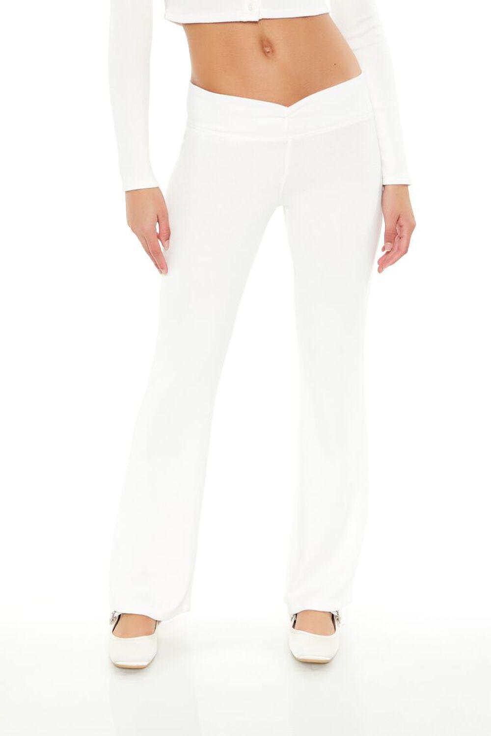 Mid-Rise V-Cut Flare Pants | Forever 21 Product Image