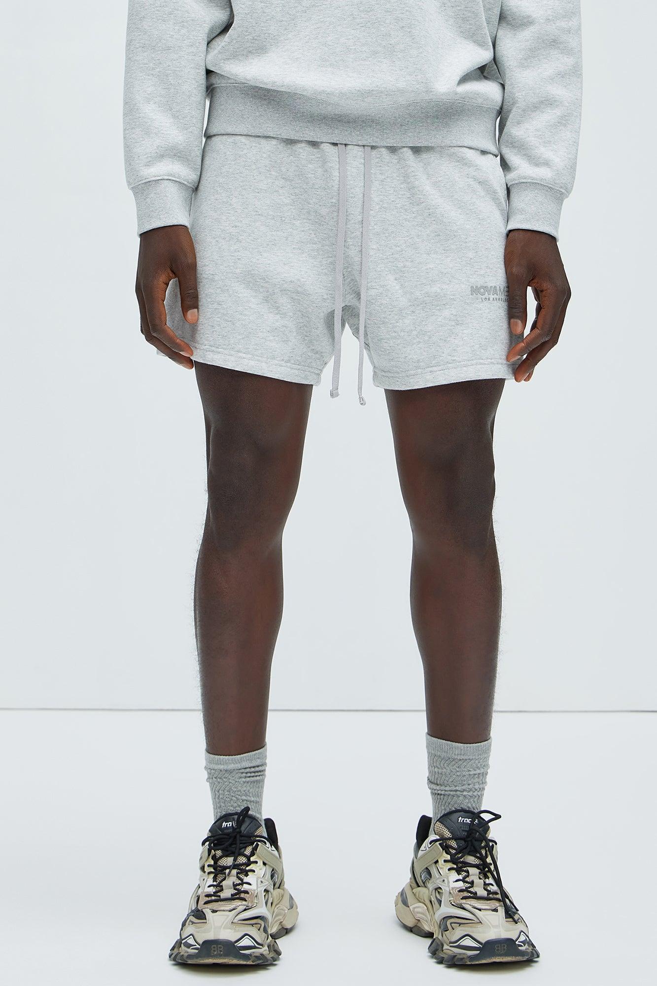 Tyson Novamen Oversize Heavyweight Sweat Shorts - Heather Grey Product Image