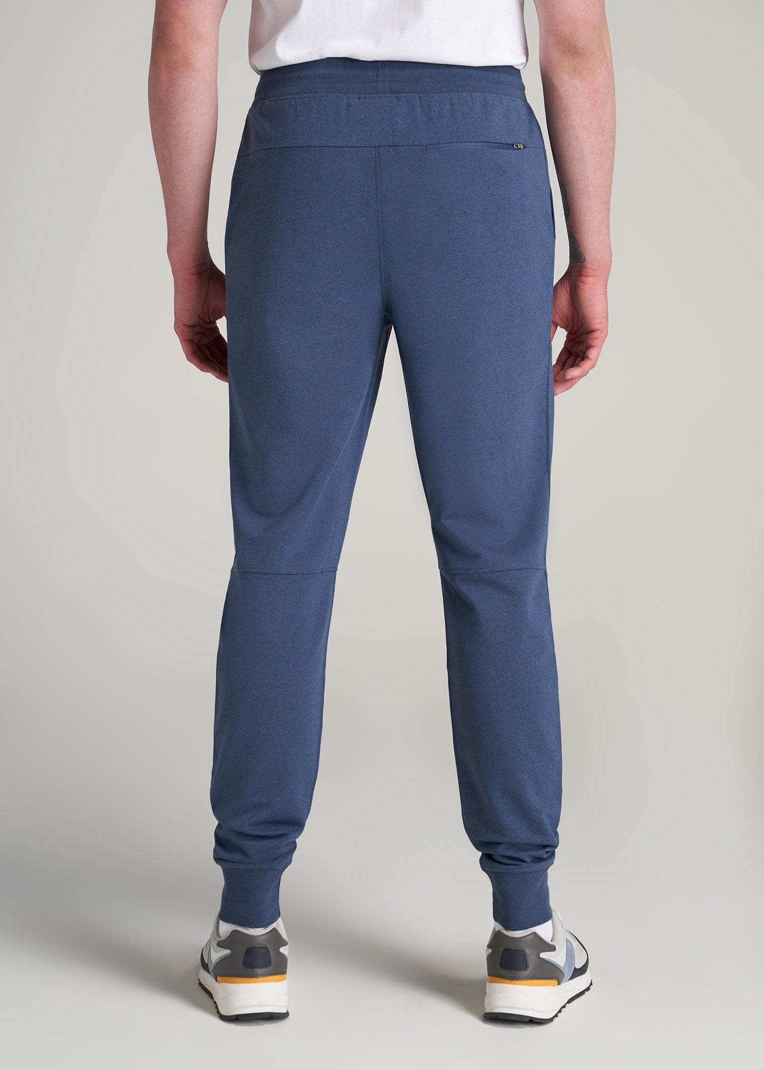 A.T. Performance Slim French Terry Joggers for Tall Men in Tech Navy Mix Product Image