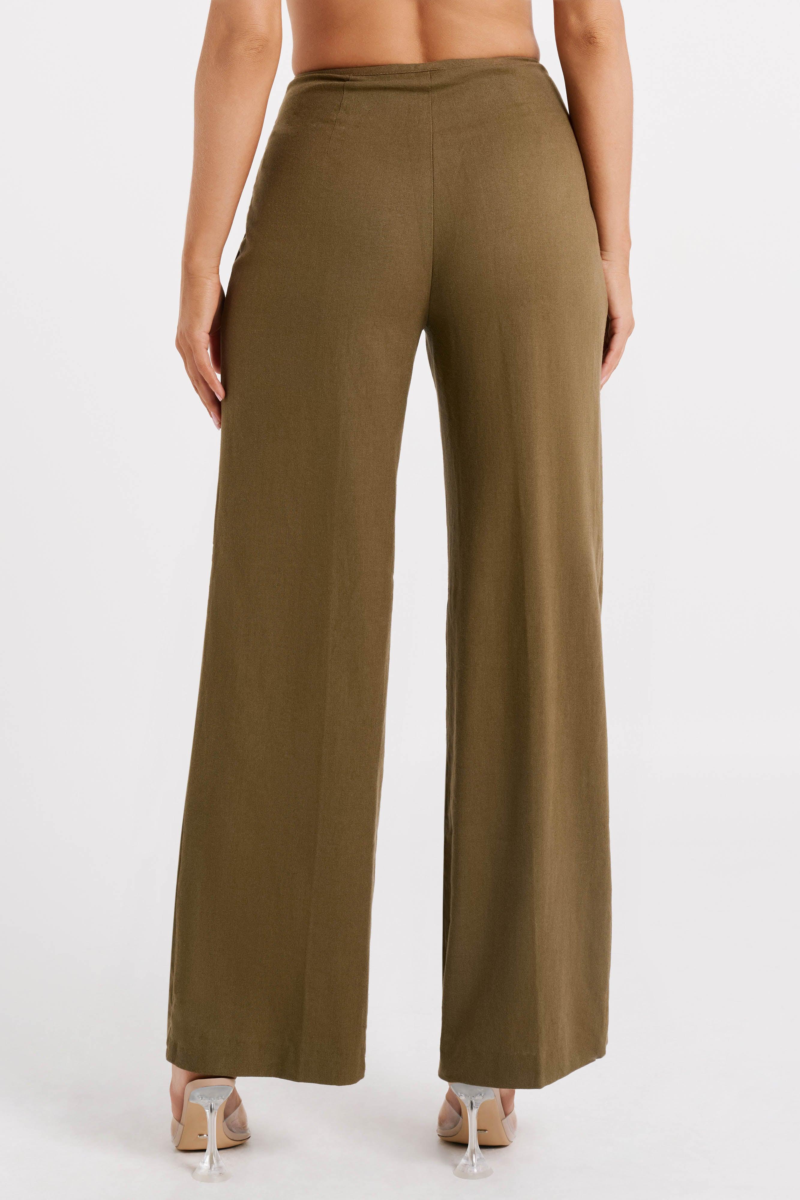 Adina Linen Pant - Olive Product Image