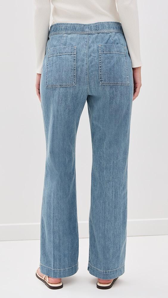 James Perse Wide Leg Pull On Denim Pants | Shopbop Product Image