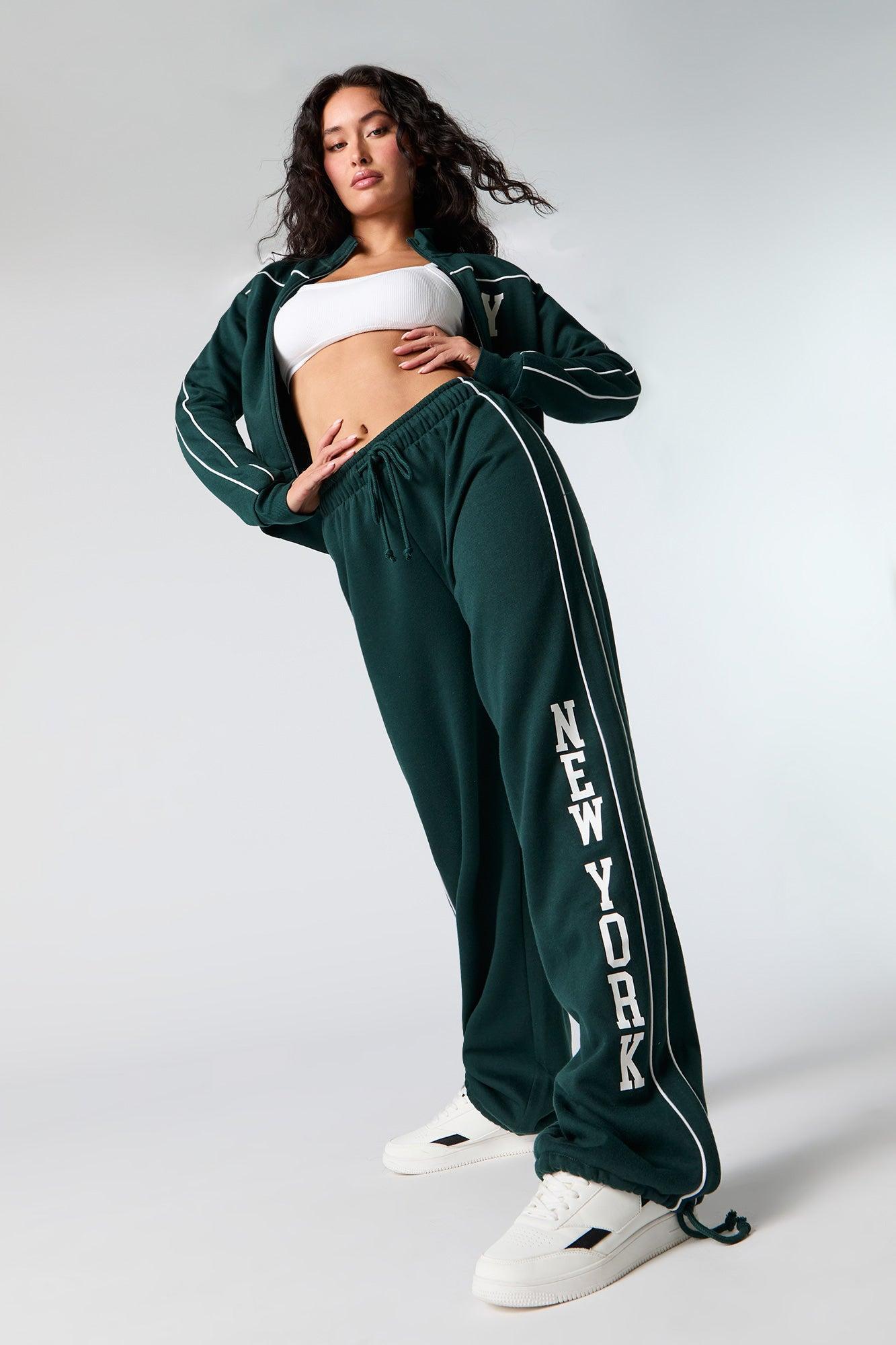 Graphic Fleece Wide Leg Self Tie Sweatpant Female Product Image