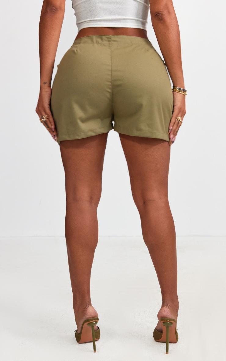 Shape Khaki Lace Up Front Twill Shorts Product Image