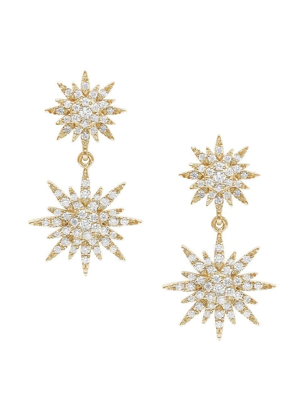 Womens Soleil 18K Yellow Gold & Diamond Drop Earrings Product Image