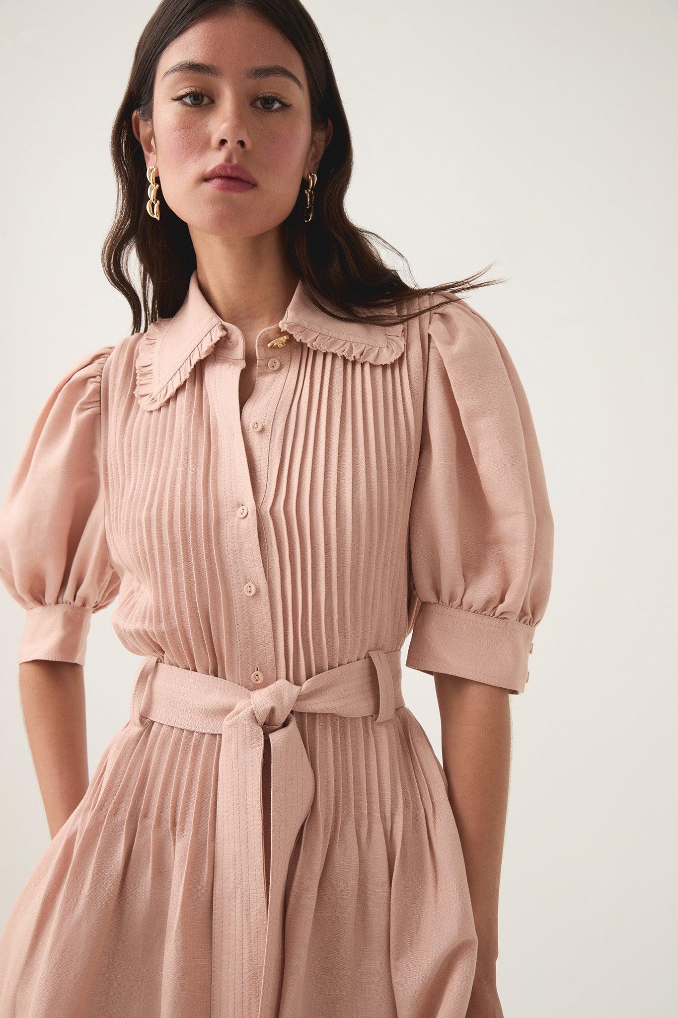 Madeleine Belted Midi Dress Product Image