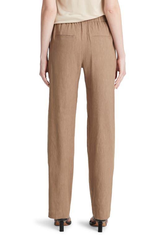 High-waist Pull-on Linen-blend Trousers In Shale Product Image