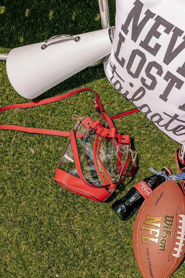 Pep Rally Ready Bucket Bag in Red Product Image