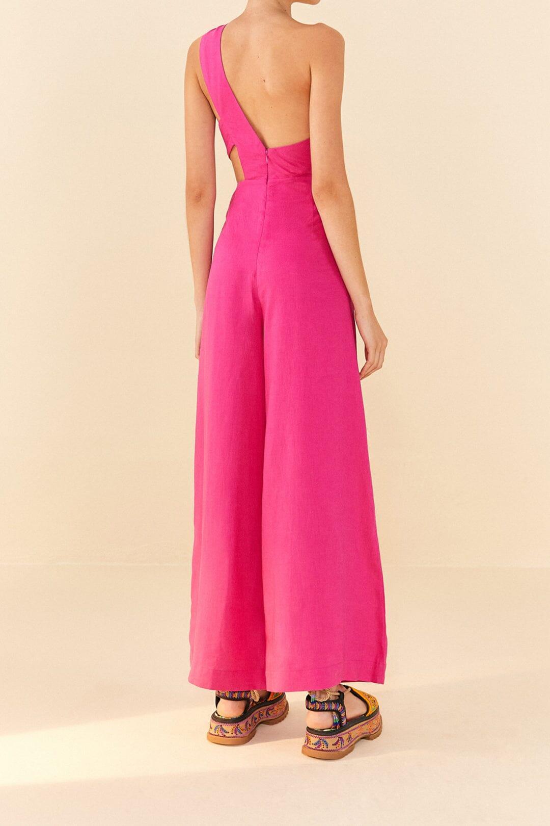 Pink One Shoulder Jumpsuit Product Image