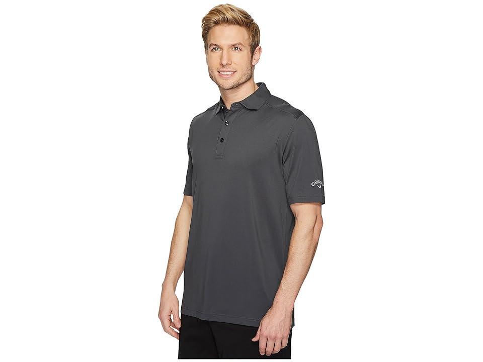 Callaway Opti-Dri Micro-Hex Solid Polo (Asphalt) Men's Clothing Product Image