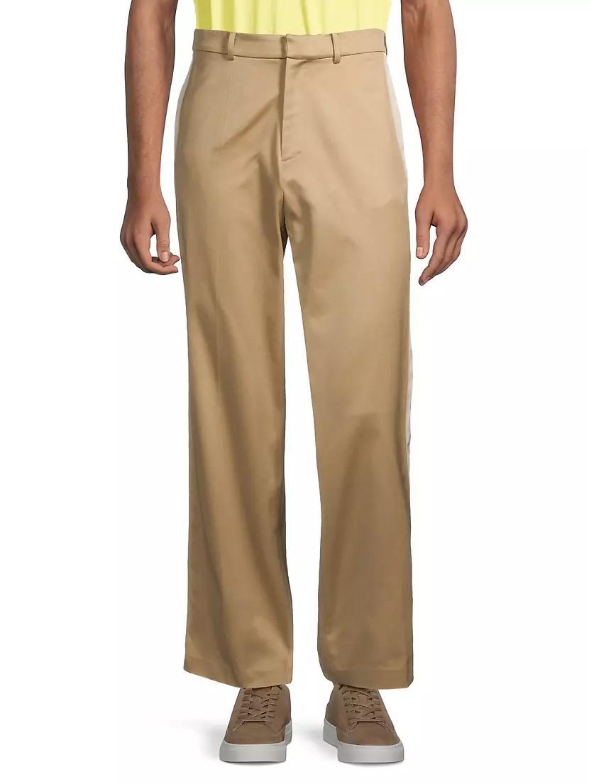 Cotton Flat-Front Suit Pants Product Image