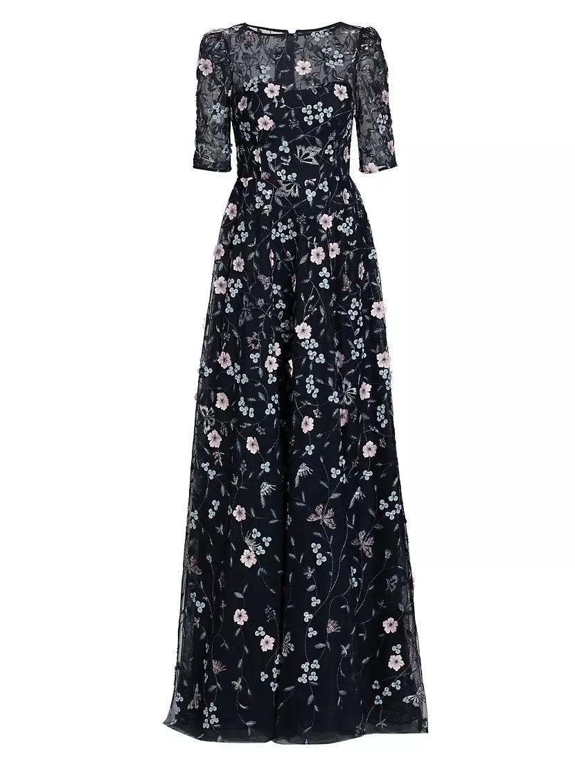 Floral Embroidered Gown Product Image