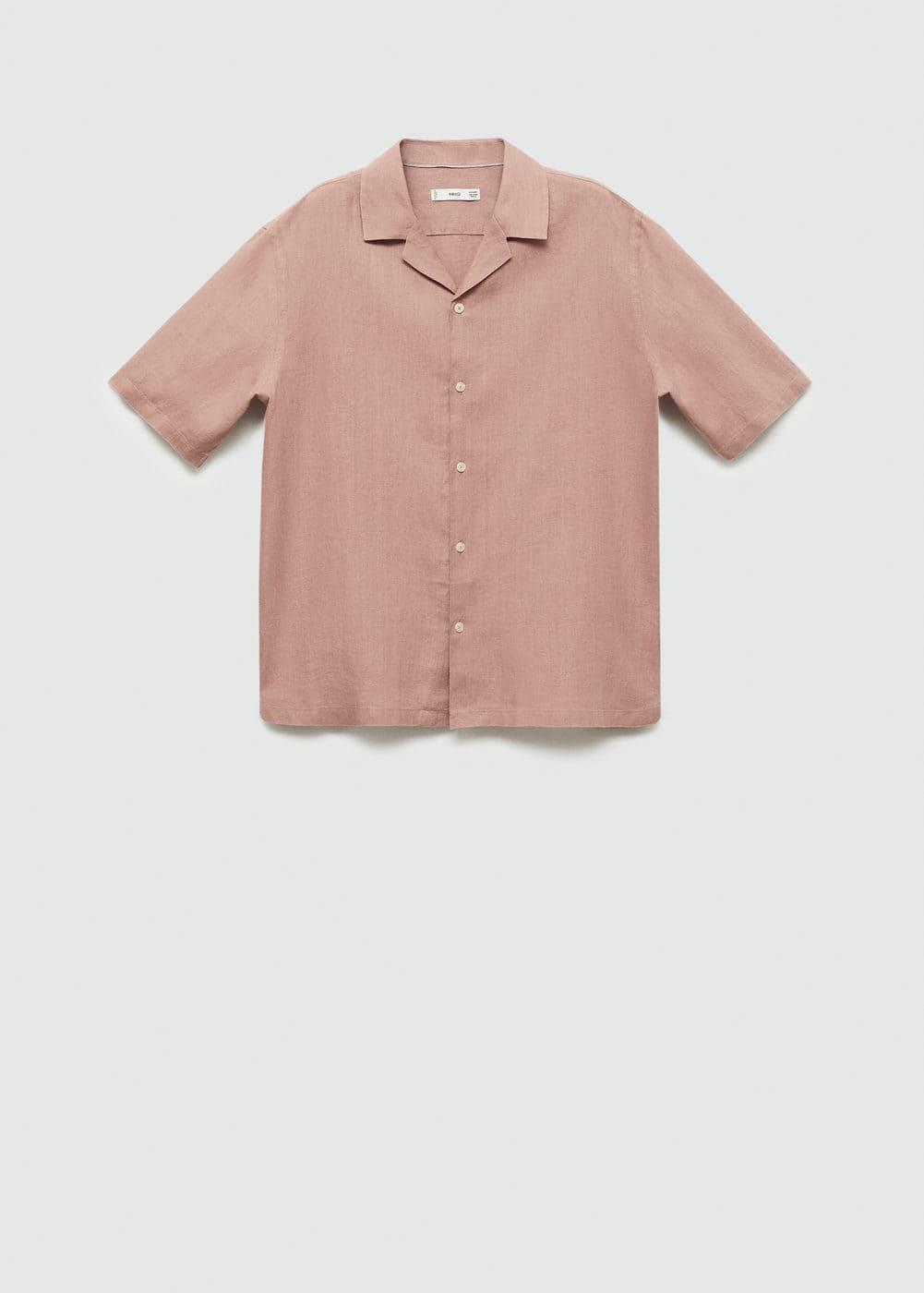 Mango Mens Linen Regular-Fit Shirt Product Image