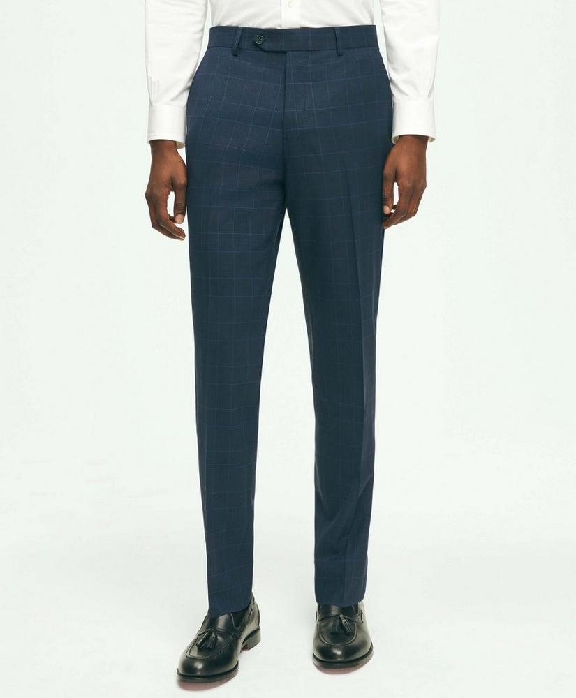 Brooks Brothers Explorer Collection Slim Fit Wool Checked Suit Pants Product Image