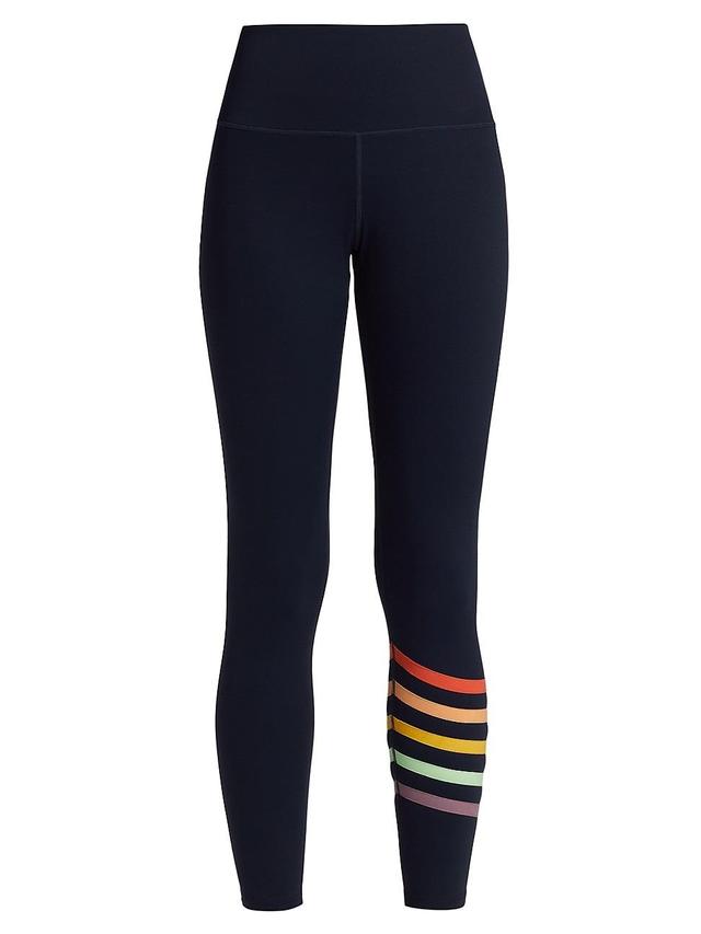 Womens Rainbow Striped High-Rise Leggings Product Image