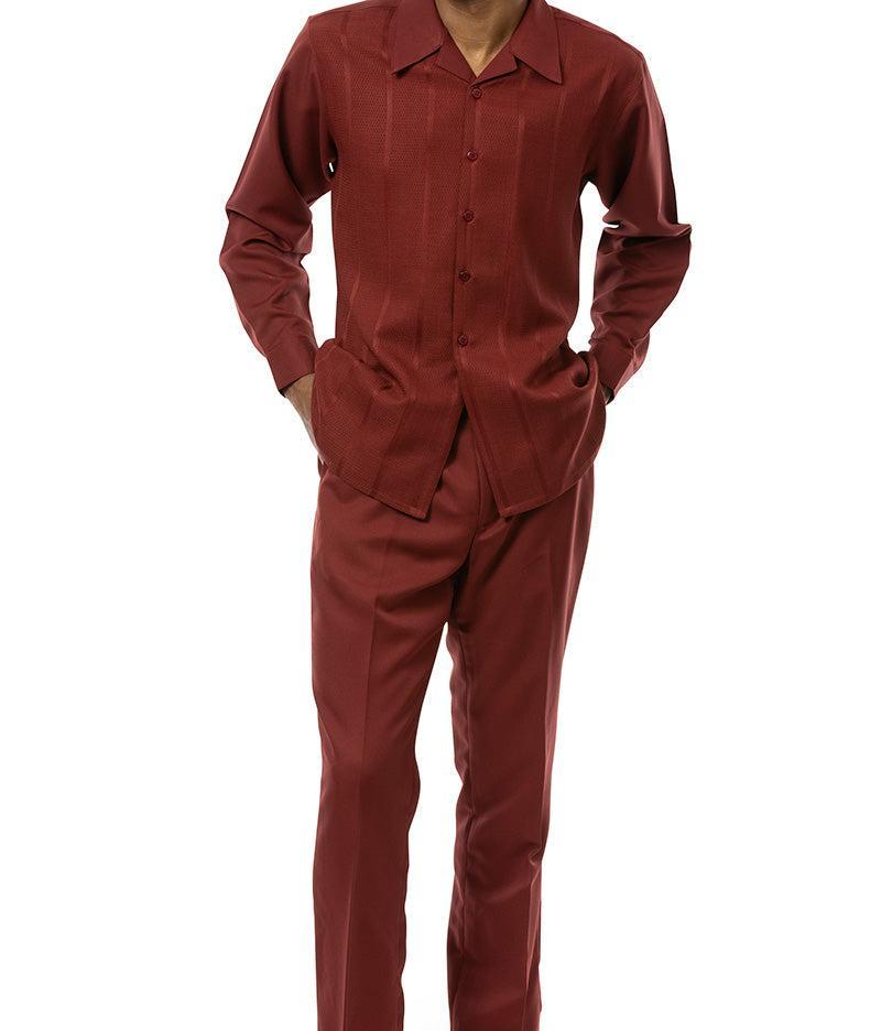 Brick Tone-on-Tone 2 Piece Long Sleeve Walking Suit Set Product Image