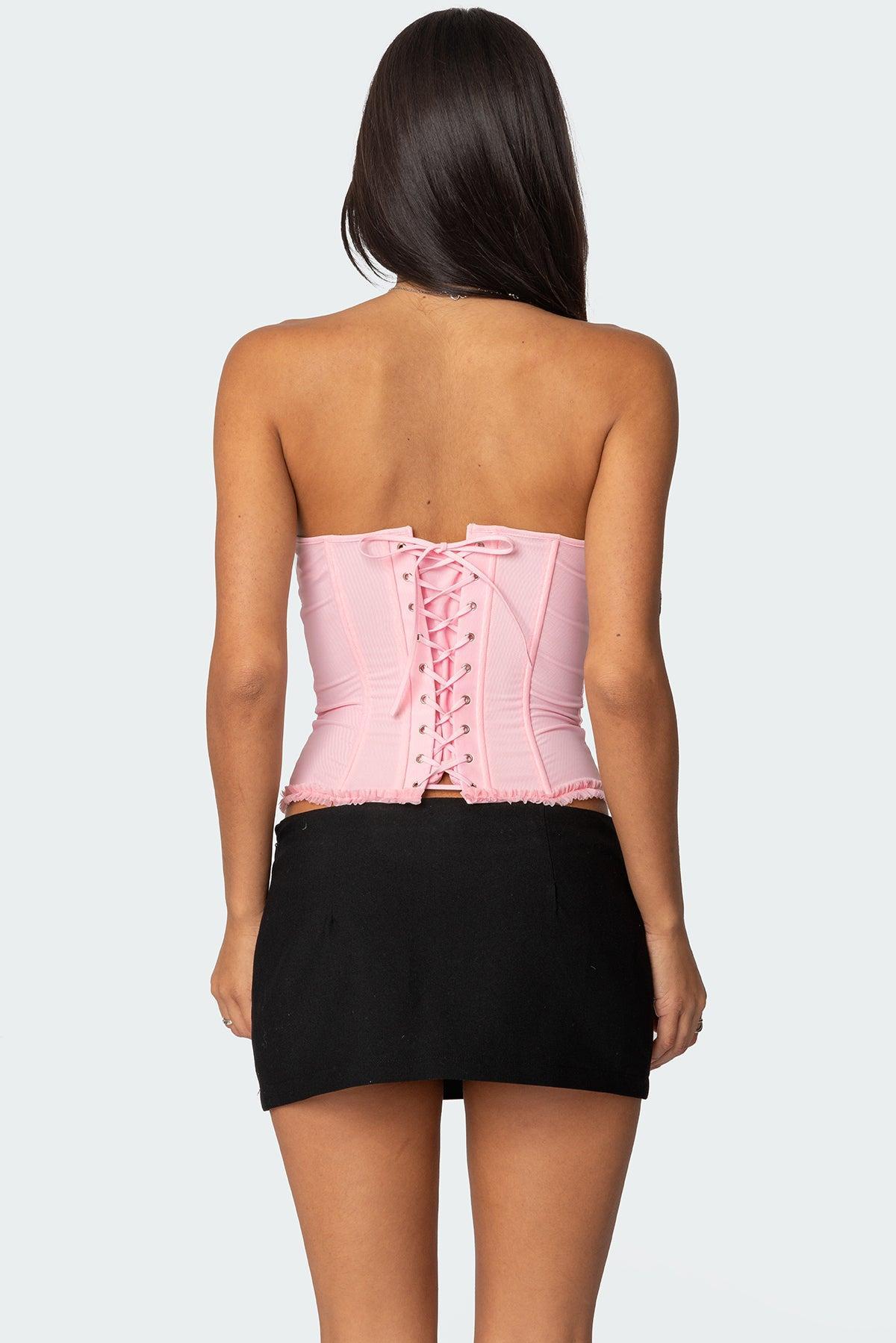 Deirdre Mesh Lace Up Corset Product Image