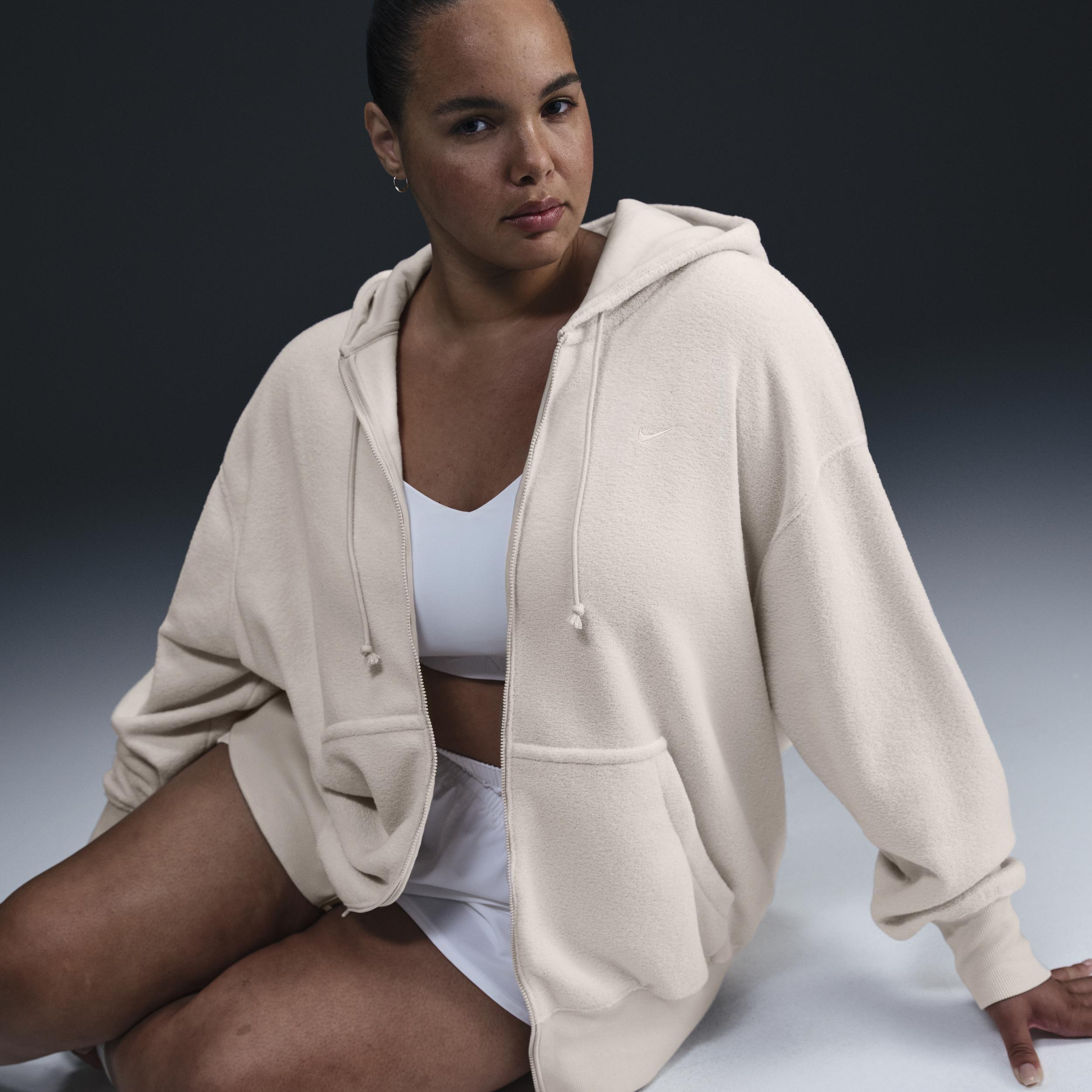 Womens Nike Sportswear Phoenix Plush Oversized Cozy Fleece Full-Zip Hoodie (Plus Size) Product Image