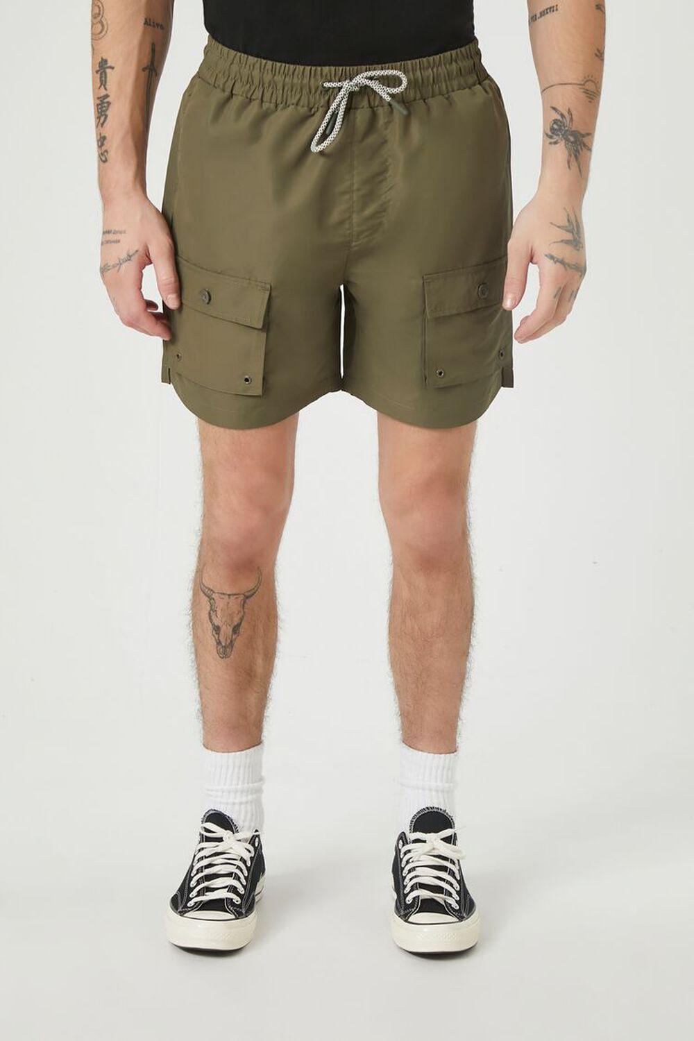 Drawstring Cargo Swim Trunks | Forever 21 Product Image