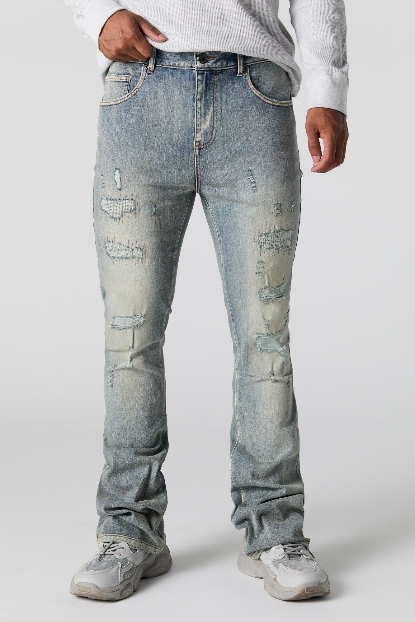 Distressed Straight Stacked Jean Male Product Image