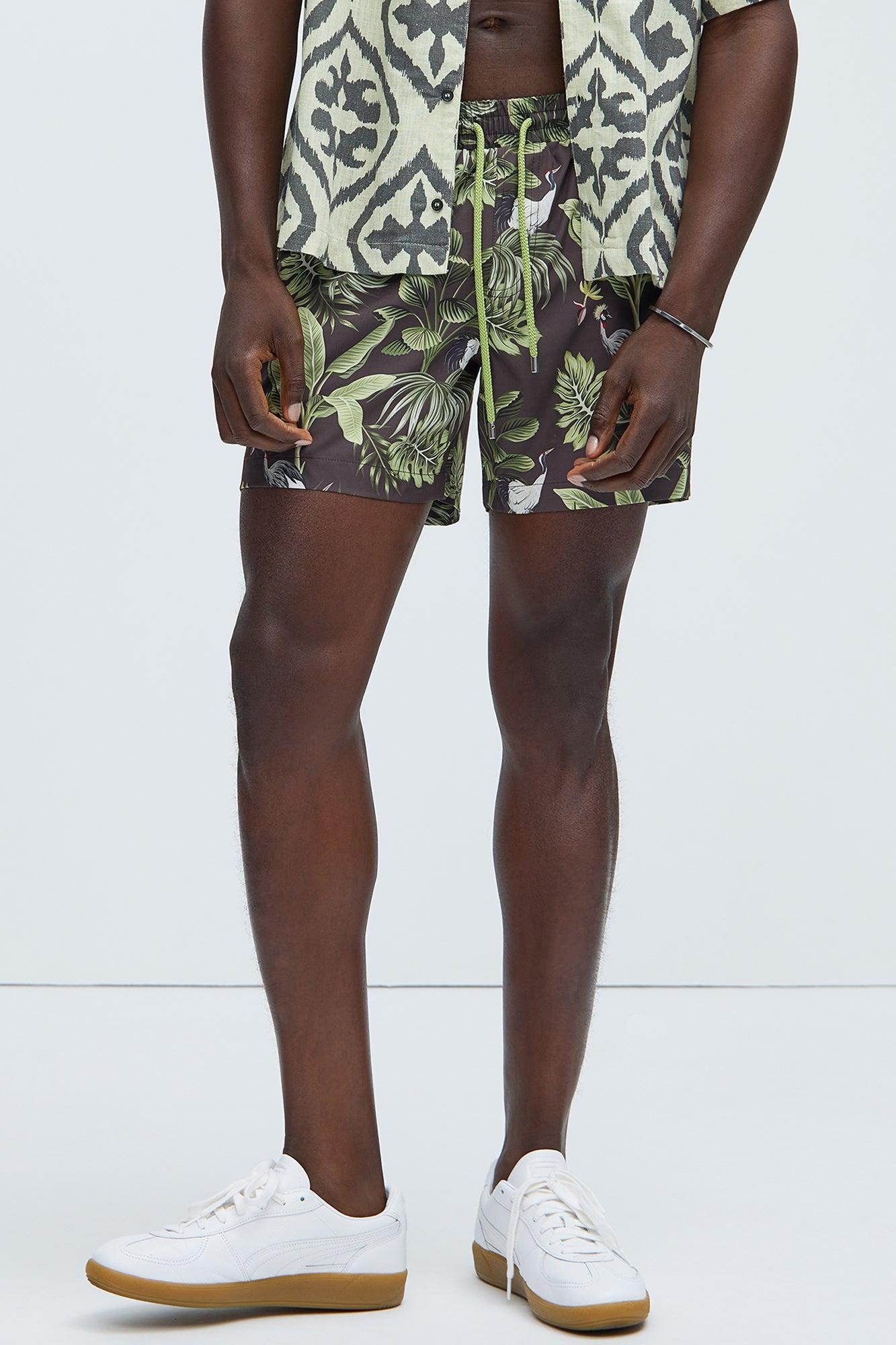 In Paradise Swim Trunks - Green/combo Product Image