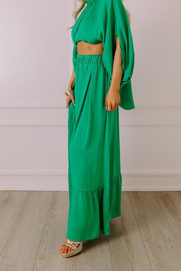 Resort Radiance Maxi Skirt in Green Product Image