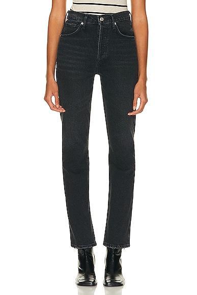 Citizens of Humanity Jolene High Rise Vintage Slim in Stormy - Black. Size 27 (also in 24, 25, 26). Product Image