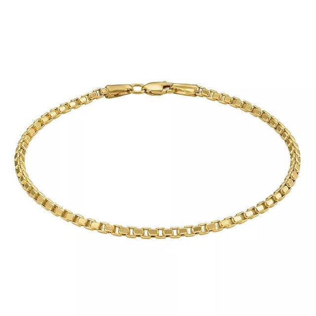 Jordan Blue 10k Gold Box Chain Bracelet, Womens Product Image