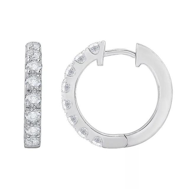 Diamond Medley 14k White Gold 1 9/10 Carat T.W. Lab Grown Diamond Hoop Earrings, Womens, 14k Whgold Product Image