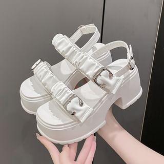 Platform Ruched Slingback Sandals Product Image